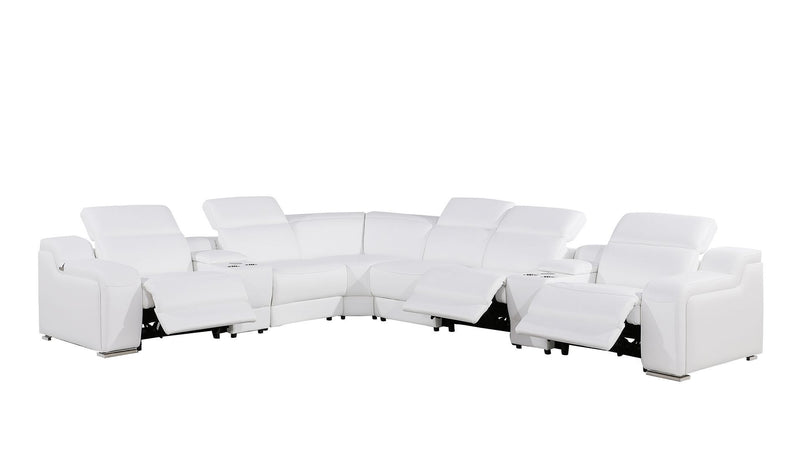 1116 - 8-Piece L-Shaped Sectional Sofa In With 3 Power Recliners & Power Headrests