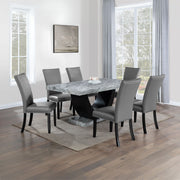 Caralin - Dining Table - Engineered Stone & Black - R&R Furniture Gallery (Fountain Valley, CA)