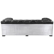 Brancaster - Sofa - Black Top Grain Leather & Aluminum - R&R Furniture Gallery (Fountain Valley, CA)