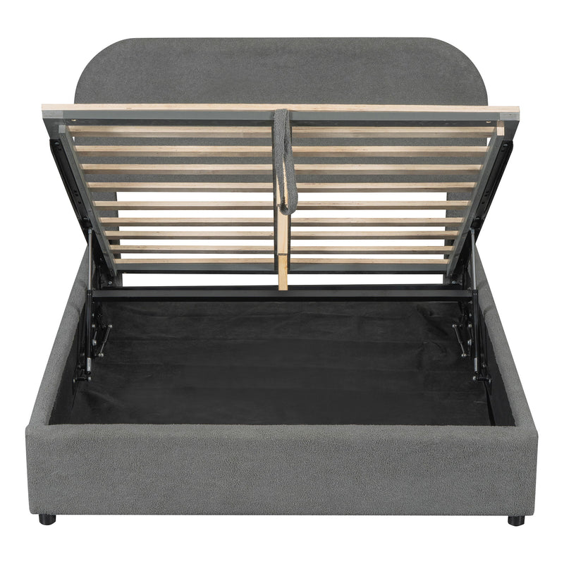 Upholstered Platform Bed With Hydraulic Storage System - R&R Furniture Gallery (Fountain Valley, CA)