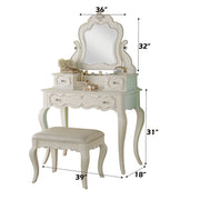 Edalene - Vanity Desk With Mirror - Pearl White - R&R Furniture Gallery (Fountain Valley, CA)