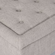 Dean - Fabric Storage Wide Tufted Rectangle Ottoman - Gray - R&R Furniture Gallery (Fountain Valley, CA)