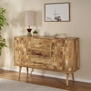 3 Drawer Sideboard With 2 Doors (KD Legs) - Natural - R&R Furniture Gallery (Fountain Valley, CA)