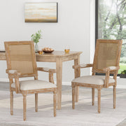 Elegant French Country Style Dining Chair With Cane Backrest - R&R Furniture Gallery (Fountain Valley, CA)