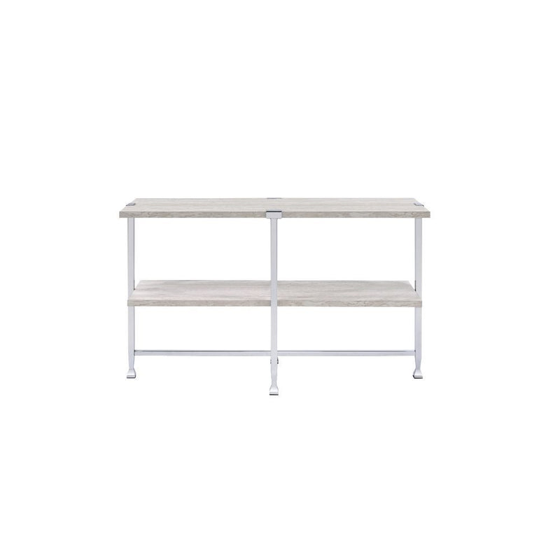 Brecon - Sofa Table - White Oak & Chrome - R&R Furniture Gallery (Fountain Valley, CA)