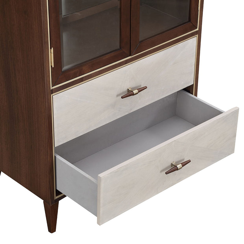 Houston - Display Cabinet - Walnut - R&R Furniture Gallery (Fountain Valley, CA)