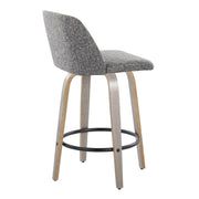 Toriano - Contemporary Fixed Height Counter Stool With Swivel & Round Footrest (Set of 2) - R&R Furniture Gallery (Fountain Valley, CA)