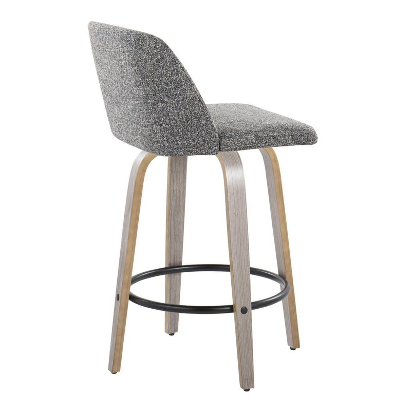 Toriano - Contemporary Fixed Height Counter Stool With Swivel & Round Footrest (Set of 2) - R&R Furniture Gallery (Fountain Valley, CA)