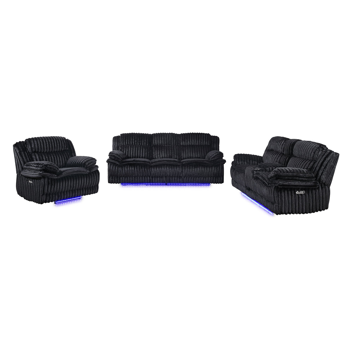 Winston - Power Recliner With LED Lighting - Black