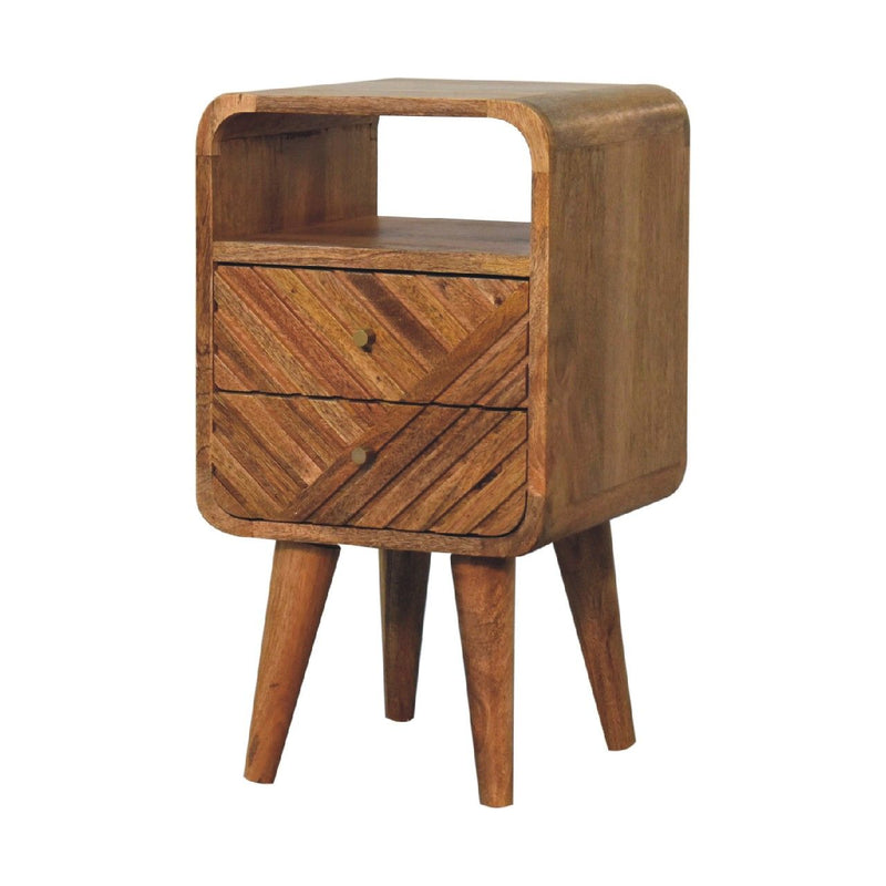 Lille - Mini Curved Nightstand - Oak - R&R Furniture Gallery (Fountain Valley, CA)