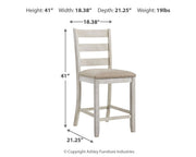 Skempton - Upholstered Barstool (Set of 2) - White - R&R Furniture Gallery (Fountain Valley, CA)