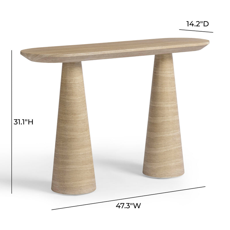 Sandra - Indoor / Outdoor Console Table - Travertine - R&R Furniture Gallery (Fountain Valley, CA)