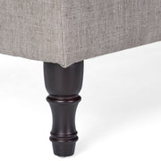 Dean - Fabric Storage Wide Tufted Rectangle Ottoman - Gray - R&R Furniture Gallery (Fountain Valley, CA)