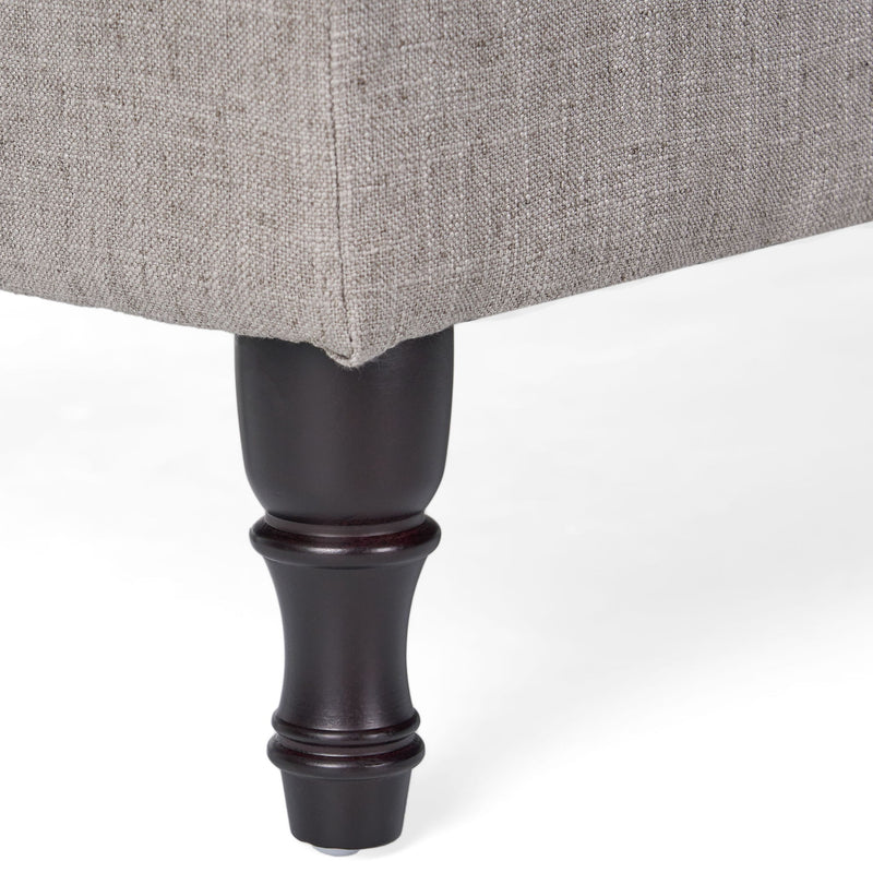 Dean - Fabric Storage Wide Tufted Rectangle Ottoman - Gray - R&R Furniture Gallery (Fountain Valley, CA)
