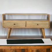 Solid Wood Curved Media Unit - R&R Furniture Gallery (Fountain Valley, CA)
