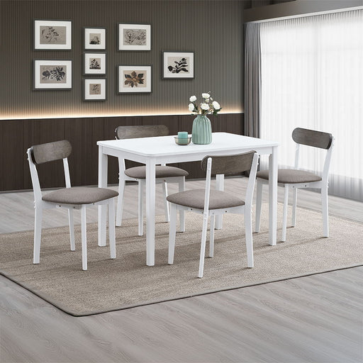 Fidelity - 5 Piece Dining Set - White & Gray - R&R Furniture Gallery (Fountain Valley, CA)