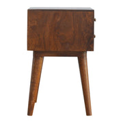 Inlay Geo Brass Bedside Table - Chestnut - R&R Furniture Gallery (Fountain Valley, CA)