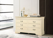Elegant Louis Phillipe traditional dresser by Glory Furniture with polished wood finish and classic design details.