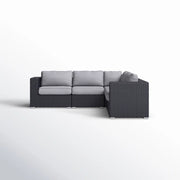Luxurious Wicker Patio Sectional With Weather Resistant Sunbrella Cushions - R&R Furniture Gallery (Fountain Valley, CA)