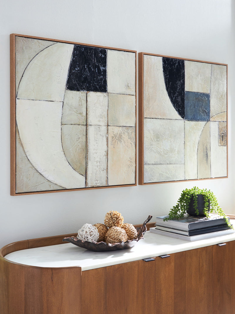 Bexlen - Wall Art Set (Set of 2) - Tan / Taupe / Black - R&R Furniture Gallery (Fountain Valley, CA)