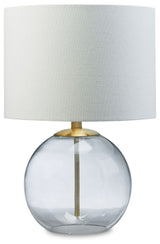 Samder - Glass Table Lamp  - White - R&R Furniture Gallery (Fountain Valley, CA)
