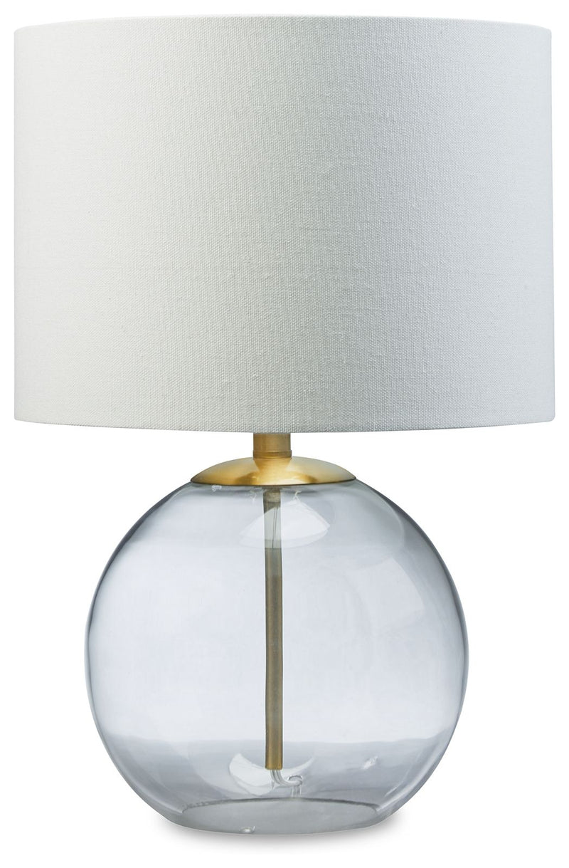 Samder - Glass Table Lamp  - White - R&R Furniture Gallery (Fountain Valley, CA)