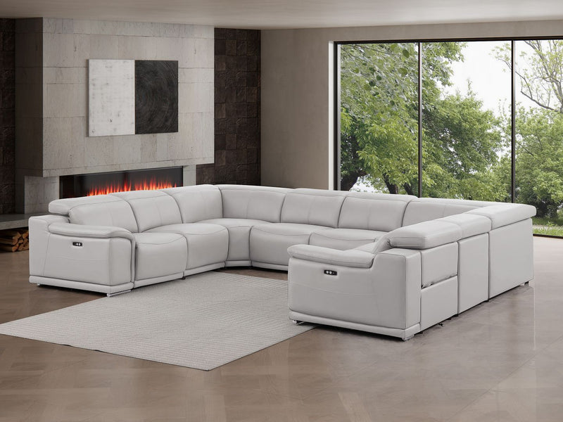 2679 - 8-Piece U-Shaped Power Reclining Sectional In Genuine Leather (4 Recliners) - R&R Furniture Gallery (Fountain Valley, CA)