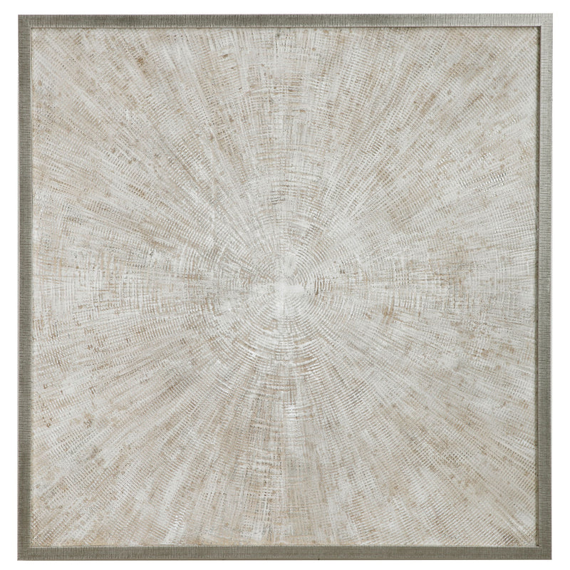 Uttermost Mesmerize abstract canvas art featuring Pearl Silver tones, modern wall decor with swirling patterns and textured finish.