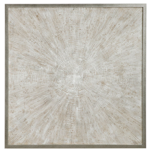 Uttermost Mesmerize abstract canvas art featuring Pearl Silver tones, modern wall decor with swirling patterns and textured finish.