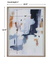 Abstract blue framed print by Uttermost, showcasing a modern, colorful wall art piece in a sleek frame.