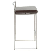 Lumi Source Fuji contemporary stackable counter stool with elegant design, showcasing smooth wooden seat and modern metal frame.