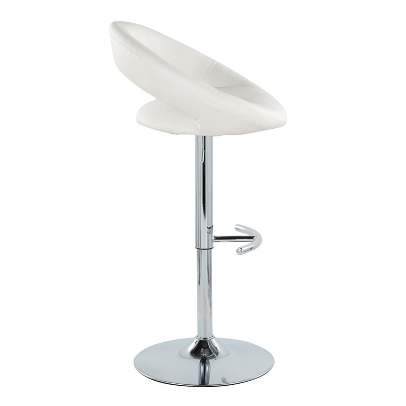 Set of two Lumi Source Posh contemporary adjustable barstools with swivel, rounded T footrest, and modern design.