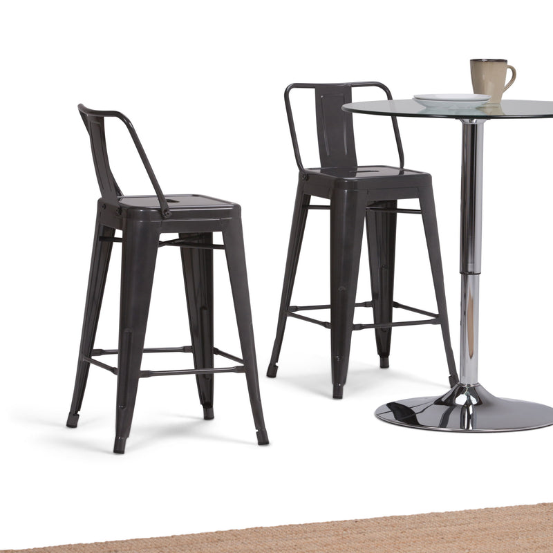 Rayne - Curved Back Metal Stool (Set of 2) - R&R Furniture Gallery (Fountain Valley, CA)