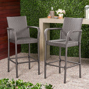 Outdoor Wicker Barstools With Rattan And Iron Frame - R&R Furniture Gallery (Fountain Valley, CA)