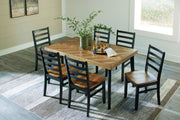Blondon - Rectangular Drm Table Set (Set of 7) - Brown / Black - R&R Furniture Gallery (Fountain Valley, CA)