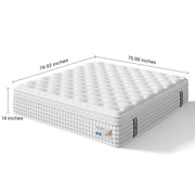 14" King Hybrid Mattress, Memory Foam & Pocket Spring Bed, Medium Firm Comfort, Spine Support, Quiet & Breathable - White - R&R Furniture Gallery (Fountain Valley, CA)