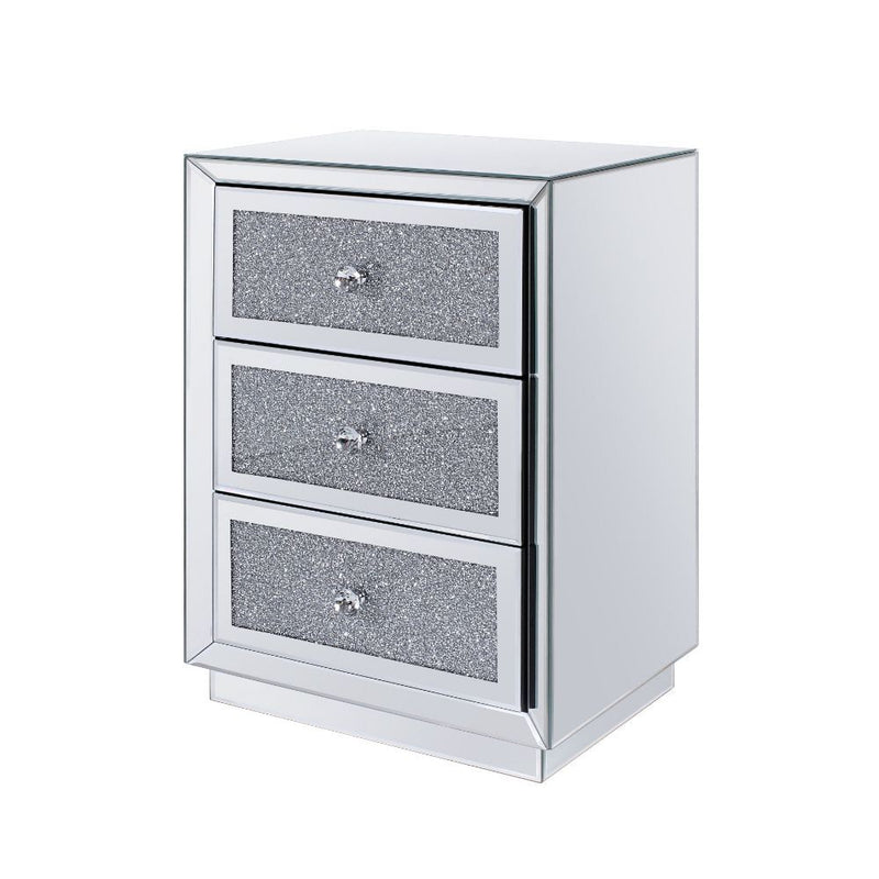 Noralie - 26" Accent Table - Mirrored, Faux Diamonds - R&R Furniture Gallery (Fountain Valley, CA)
