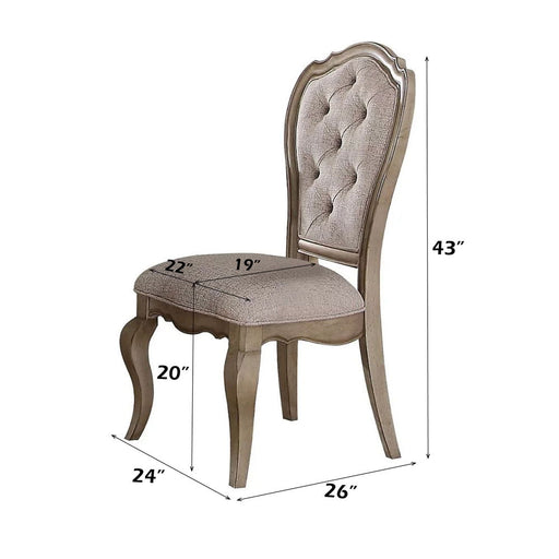 Chelmsford - Side Chair (Set of 2) - Beige Fabric & Antique Taupe - R&R Furniture Gallery (Fountain Valley, CA)