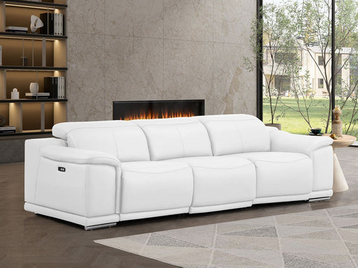 2679 - Genuine Leather Sofa With 3 Power Recliners - R&R Furniture Gallery (Fountain Valley, CA)
