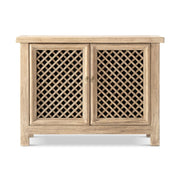 Jennifer Taylor Home Arden natural 2-door accent storage cabinet with sleek wood finish and modern design.