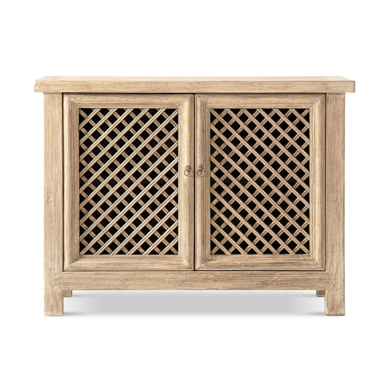 Jennifer Taylor Home Arden natural 2-door accent storage cabinet with sleek wood finish and modern design.