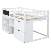 Low Loft Bed With Rolling Desk, Shelf And Drawers - R&R Furniture Gallery (Fountain Valley, CA)