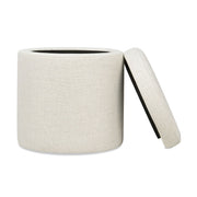 Brandy - Round Upholstered Storage Ottoman With Accent - R&R Furniture Gallery (Fountain Valley, CA)