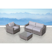 Outdoor Wicker Conversation Set With Cushions, All Weather - R&R Furniture Gallery (Fountain Valley, CA)
