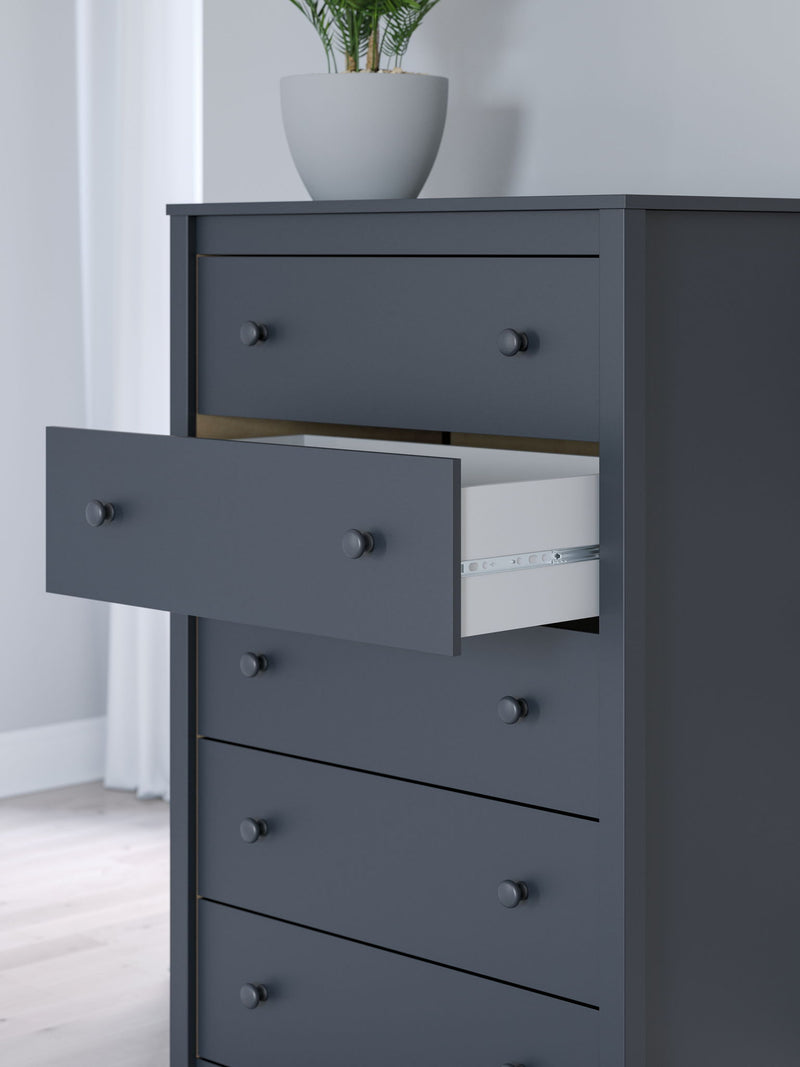 Simmenfort - Five Drawer Chest - Navy Blue - R&R Furniture Gallery (Fountain Valley, CA)