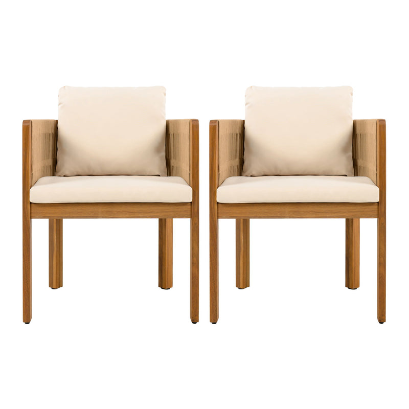 Outdoor Dining Chairs With Rope Handles (Set of 2) - R&R Furniture Gallery (Fountain Valley, CA)