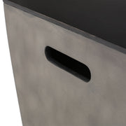 Modern black and gray MGO tank holder side table with ceramic top, featuring a sleek storage table design by Noble House.