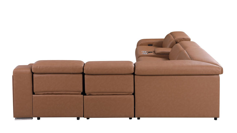 1116 - 6-Piece L-Shaped Sectional Sofa In With 3 Power Recliners & Power Headrests