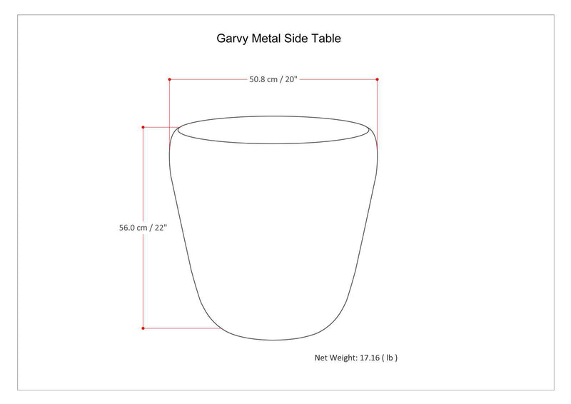 Garvy - Handcrafted Metal Side Table - R&R Furniture Gallery (Fountain Valley, CA)