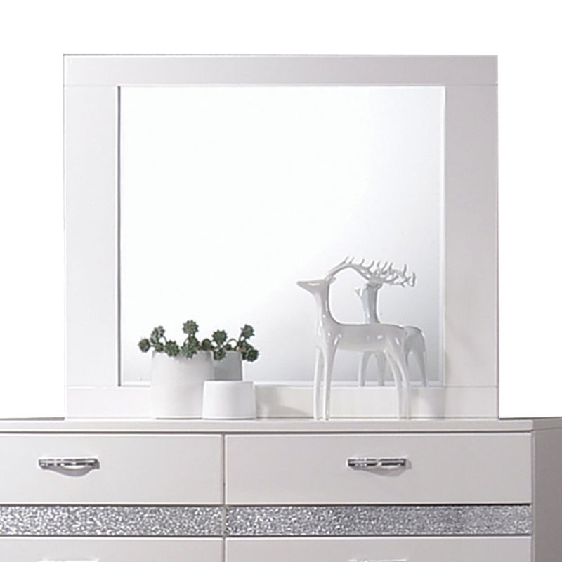 Naima II - Mirror - White High Gloss - R&R Furniture Gallery (Fountain Valley, CA)